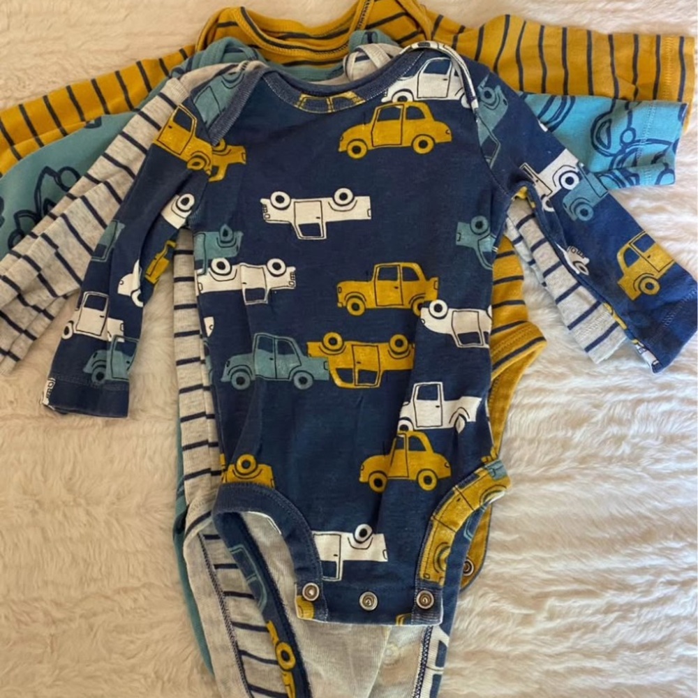 Carter's Navy and Mustard Car Print Bodysuit